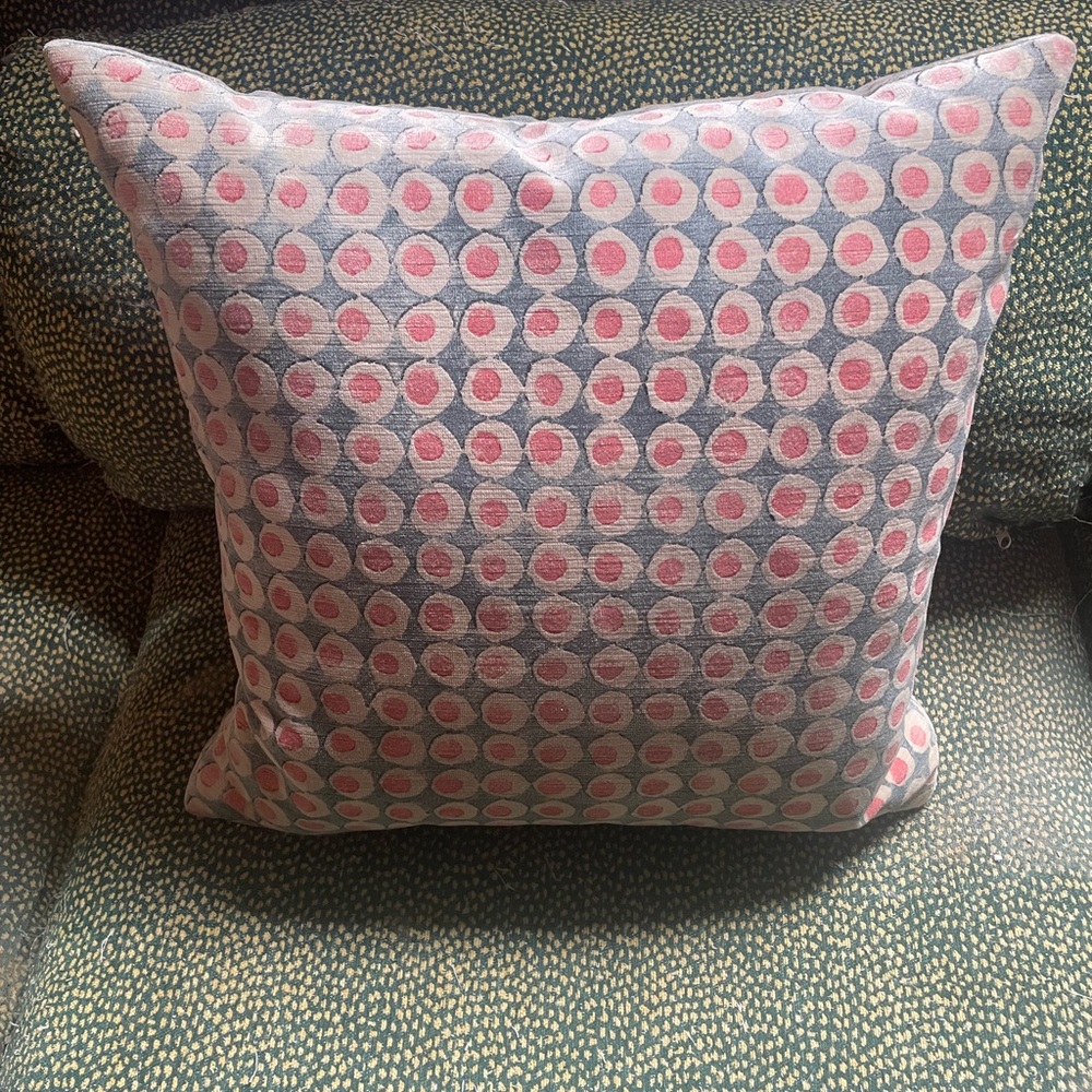 Vintage Galbraith & Paul Hand Block Printed Throw Pillow